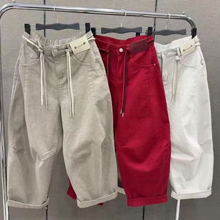 早春新款牛仔弯刀裤女裤2026时尚简约百搭老爹裤爆款高腰工装裤