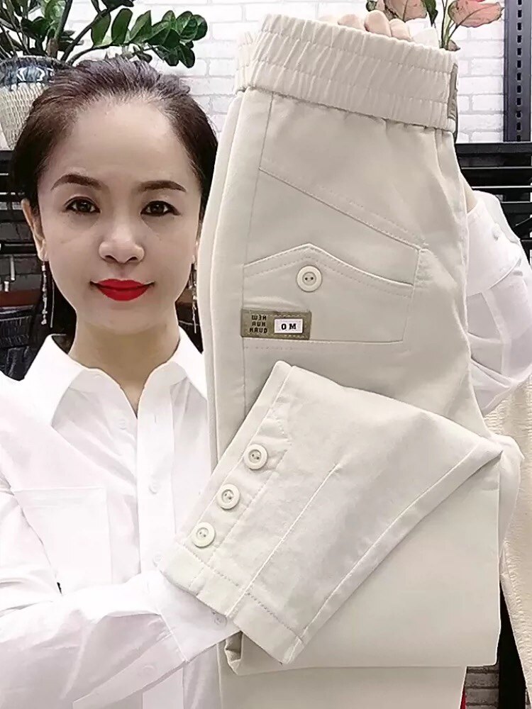 高腰牛仔裤九分裤休闲裤