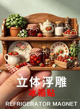 【甜莓厨架】立体树脂浮雕冰箱贴个性创意收藏纪念家居装饰礼物