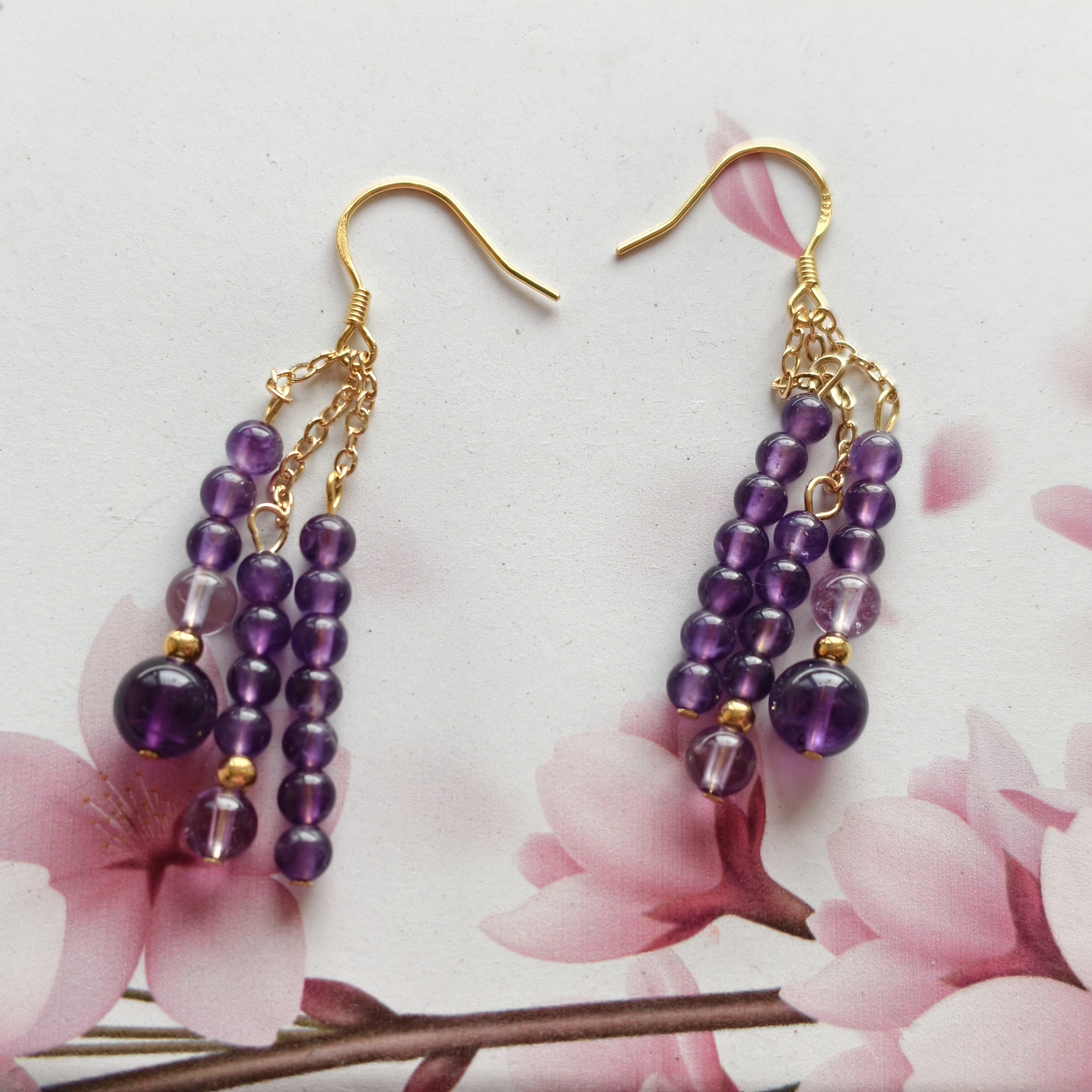 天然紫水晶葡萄串耳环气质百搭长H款耳坠 精致灵动,饰品/流行首饰/时尚饰品新,耳饰,淘宝优惠券,粉丝福利购,淘宝优惠卷