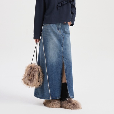 不退换全韩百货LUCKYCHOUETTE韩代25冬半身裙 LFPD-W25410 5K27