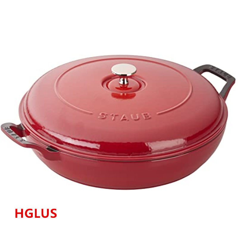 法国Staub原铁珐琅多用锅煮锅炒锅煎锅30公分原装进口