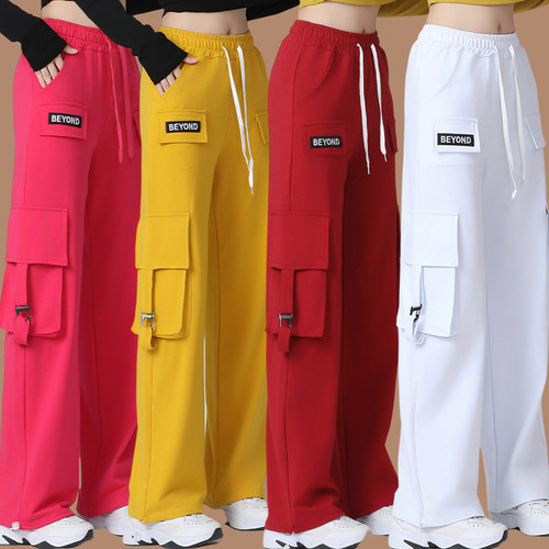 新款曳步鬼步舞宽松舞蹈工装裤女