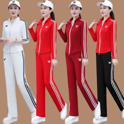 新款加厚拉链开衫健身操服装套装