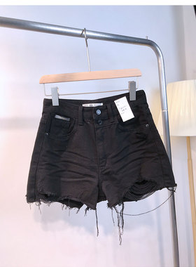 牛仔裤夏日短裤高腰