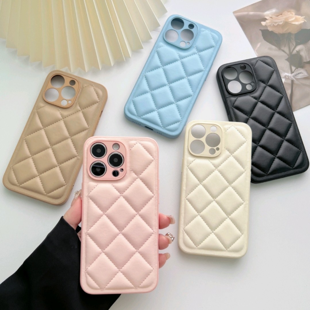 大菱格立体手机壳 适用于iphone15promax手机保护壳 软绵绵 加厚 手感舒适 防摔 镜头全包 立体感 新款手机