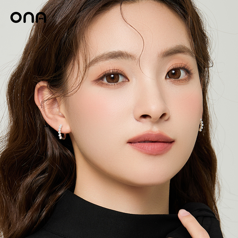 ona简约法式圆圈耳环女