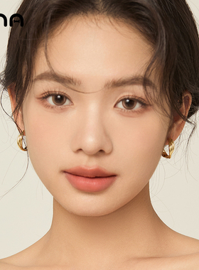 ona麻花圆圈耳环耳扣女简约气质高级感耳坠时尚百搭冷淡风耳饰品