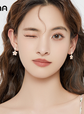 ona花朵耳环女小众设计高级感耳坠小清新森系甜美少女感耳饰品