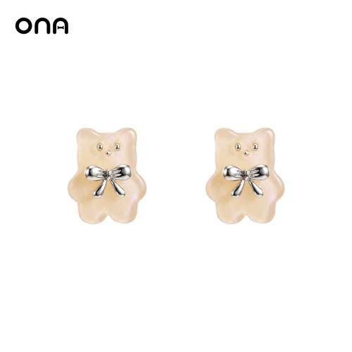 ona熊糯果冻小熊可爱甜妹风耳钉