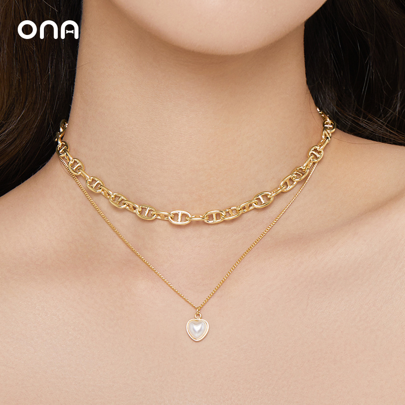 ONA双层猪鼻子链条项链女