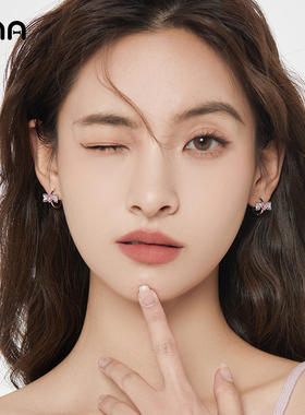 ona精致蝴蝶结爱心耳扣耳环女小众设计高级感少女甜美耳坠耳饰品
