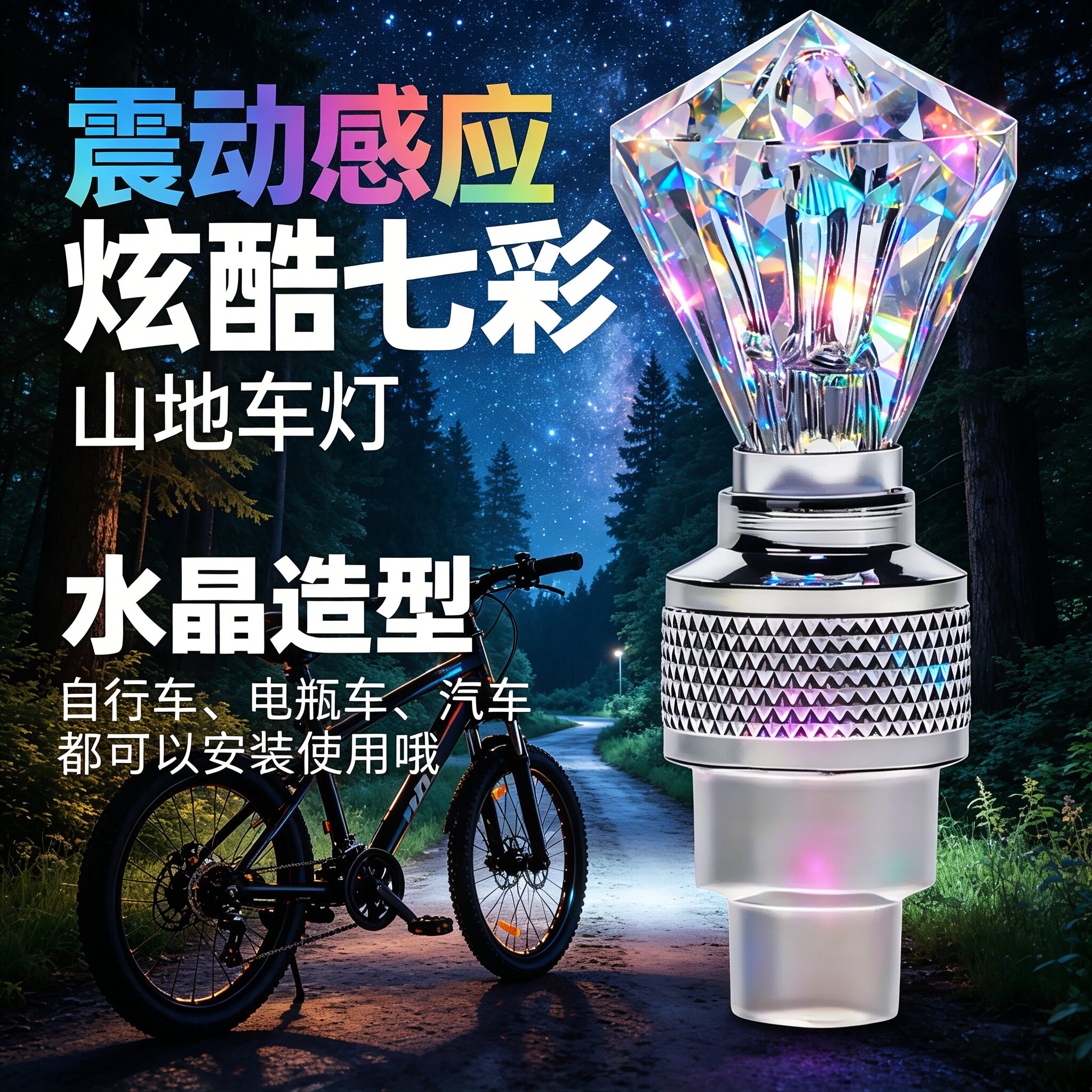 自行车摩托车汽车山地车电动车轮毂风火轮七彩轮胎灯气气门嘴灯