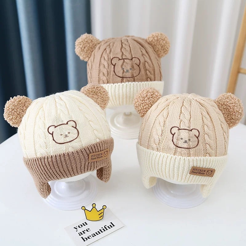 婴儿帽子秋冬季婴幼儿防风护耳