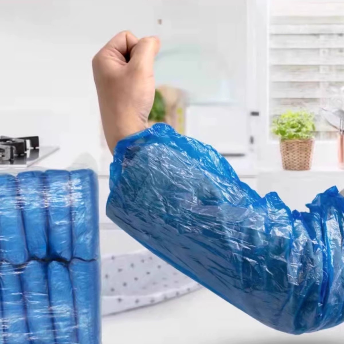 厨房工作防水防油塑料护袖套袖