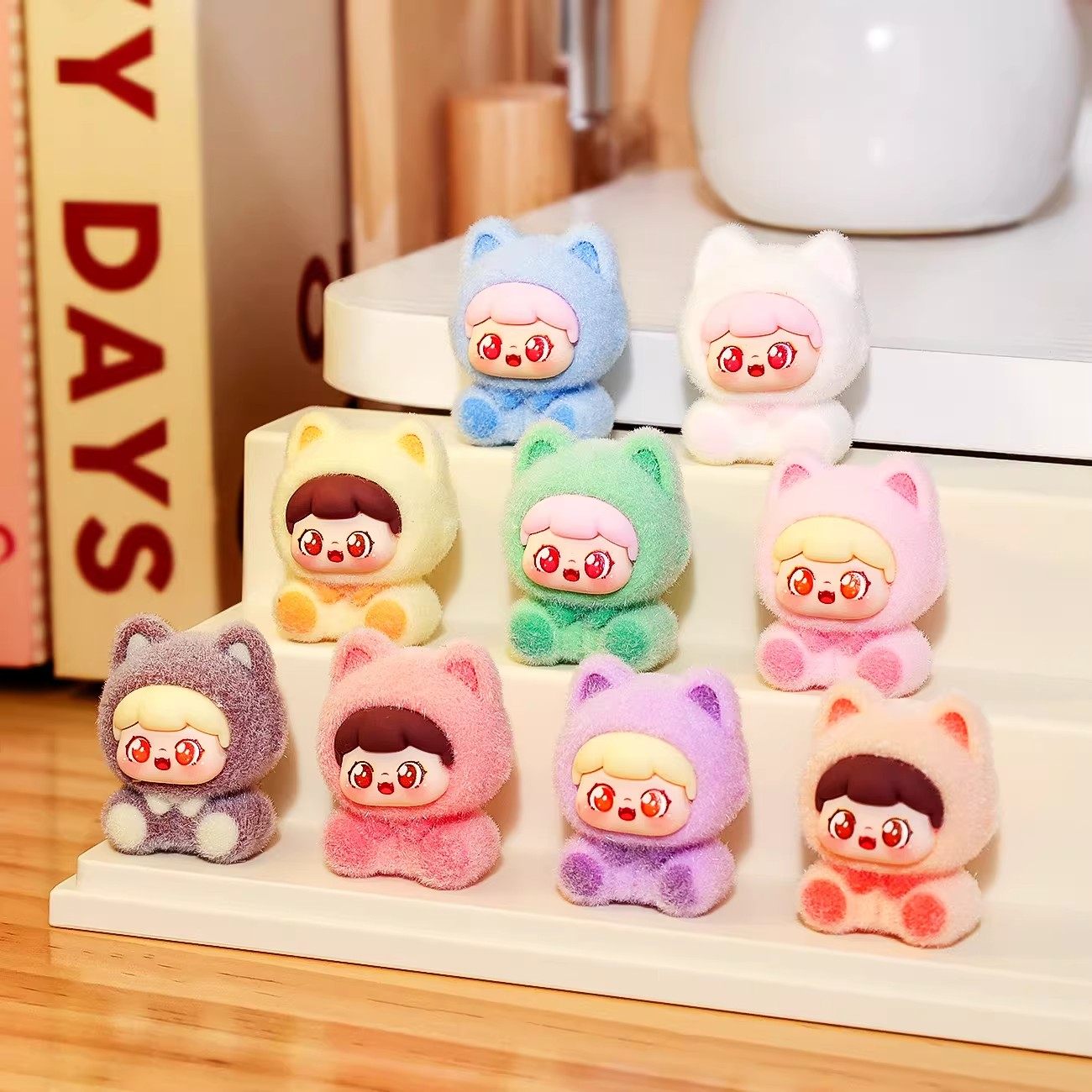 植绒猫猫坐姿女孩萌粒摆件卡通可爱桌面装饰品潮玩公仔创意小礼品,家居饰品,桌面摆件,淘宝优惠券,粉丝福利购,淘宝优惠卷