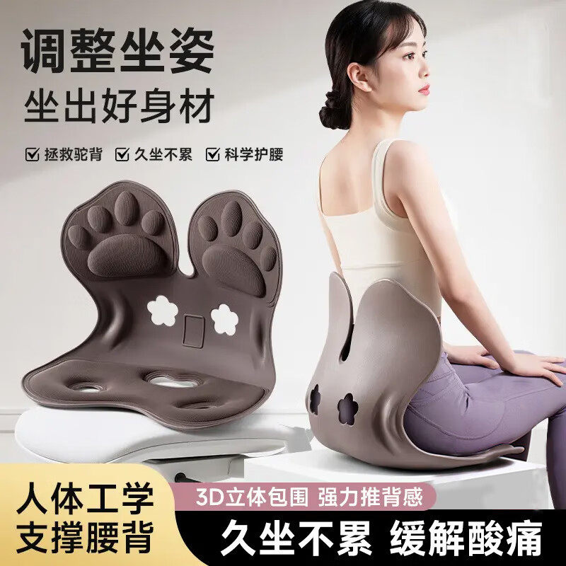 人体工学护腰坐垫久坐器神靠背垫腰靠腰部支撑矫正坐姿防驼背加厚,居家布艺,腰靠垫,淘宝优惠券,粉丝福利购,淘宝优惠卷