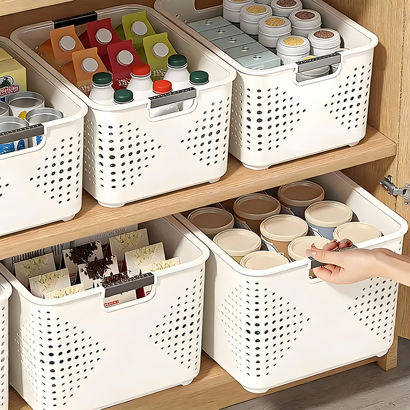 家用桌面收纳盒零食玩具整理盒家用塑料箱厨房储物篮子杂物收纳筐,收纳整理,桌面收纳盒,淘宝优惠券,粉丝福利购,淘宝优惠卷