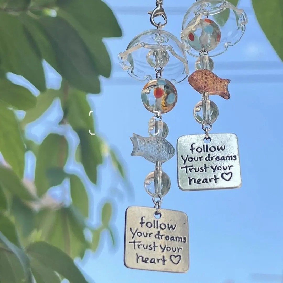 小清新金鱼风铃手机壳挂件手机链ccd包包挂饰送闺蜜礼物可爱清爽