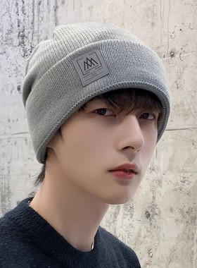 帽子男冬季保暖加绒加厚毛线帽男款针织帽套头帽冬天男士包头帽潮