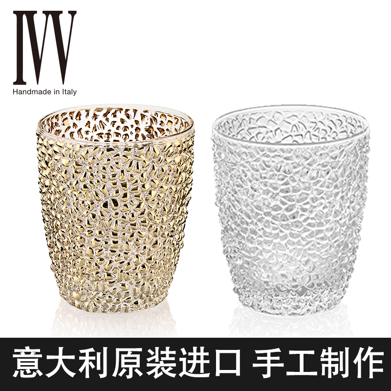 意大利IVV进口满天星无铅水晶玻璃酒杯洋酒茶饮料果汁杯热开水杯