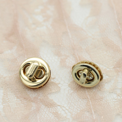 17mm小香风椭圆形金属锁扣拧扣女上衣西装牛仔外套搭扣对扣纽扣