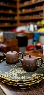 欧咏紫砂壶 芝兰阁紫砂壶 汉铎 底槽青 沁园春雪 童趣 260cc 茶具