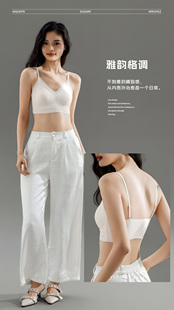 新款 深V抹胸防走光舒适无痕蕾丝边一体杯软支撑聚拢无钢圈美背