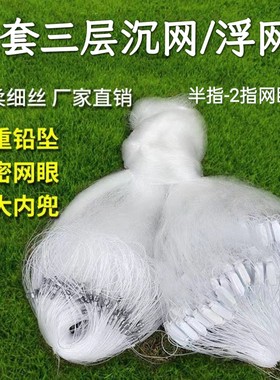 三层粘网沉网6/7/8/9分小鱼网