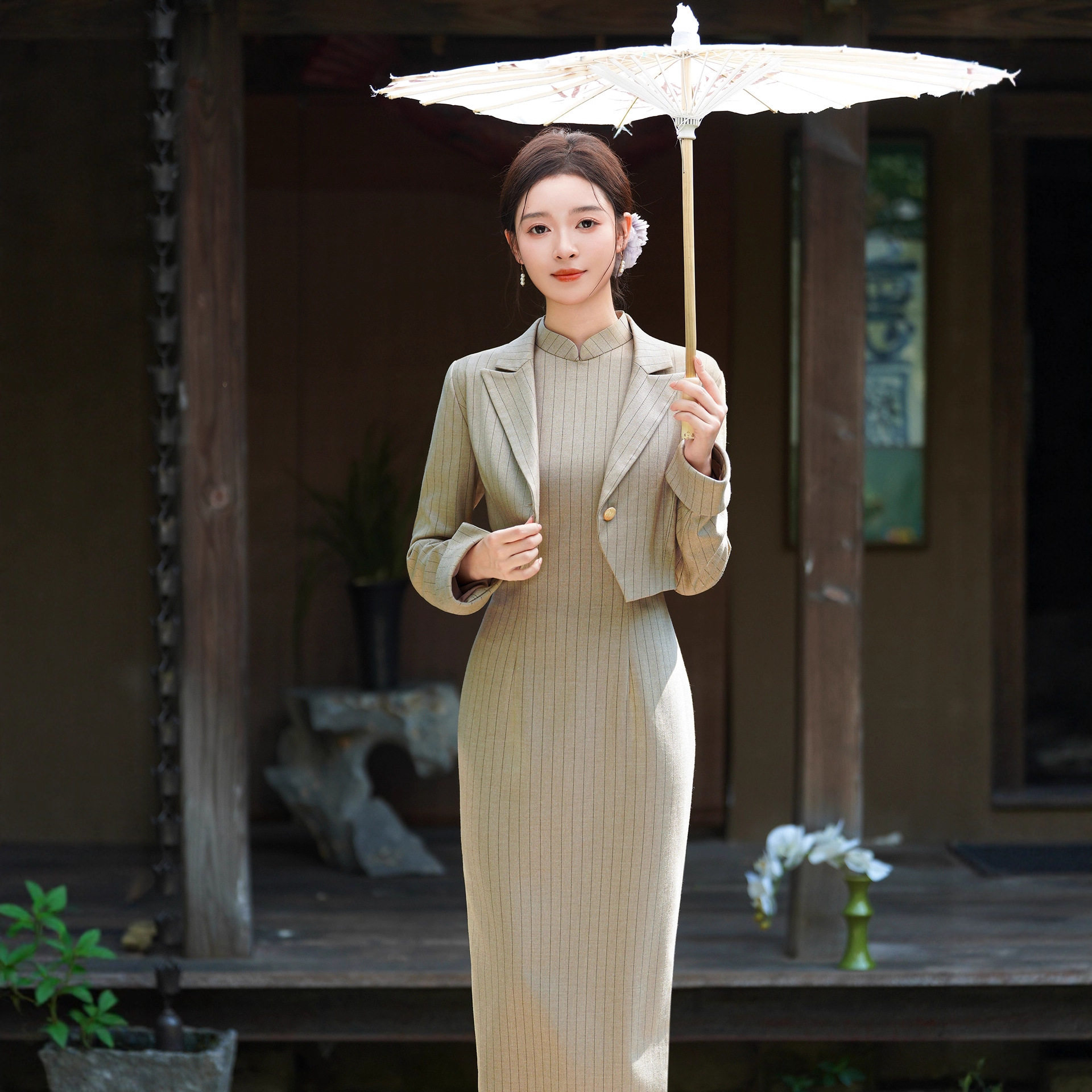 唐之恋新中式国风女装旗袍两件套高级感2025秋款长袖复古改良修身