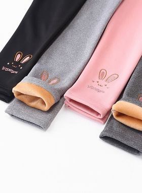 女童打底裤加绒薄绒春秋2022冬季一体绒外穿宝宝棉裤儿童洋气裤子