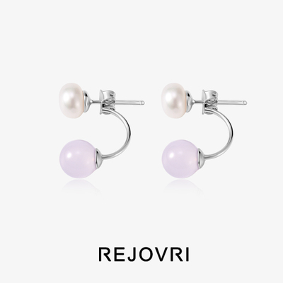 馒头珍珠耳钉REJOVRI纯银两戴