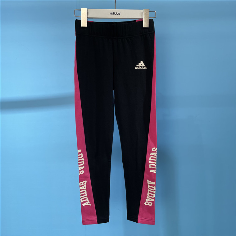 Adidas 阿迪达斯童装 女童运动休闲舒适弹力打底裤紧身裤 H38384