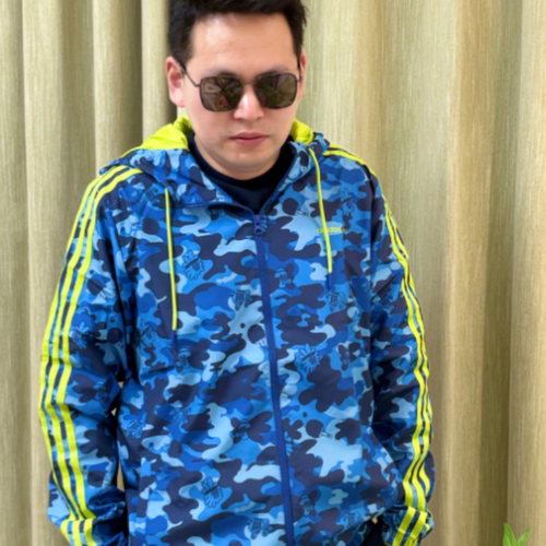 阿迪达斯运动夹克男装蓝色