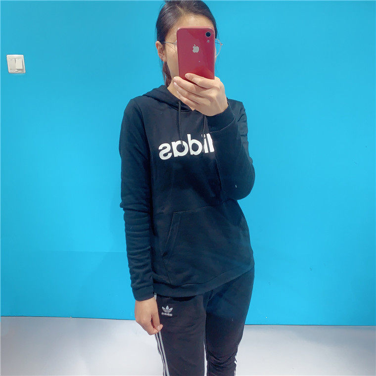 阿迪达斯运动连帽套头衫卫衣