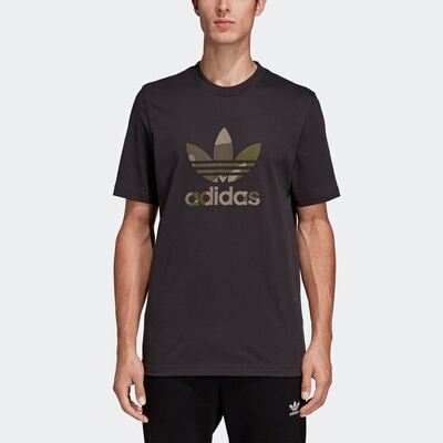 Adidas迷彩logo运动休闲短袖T恤