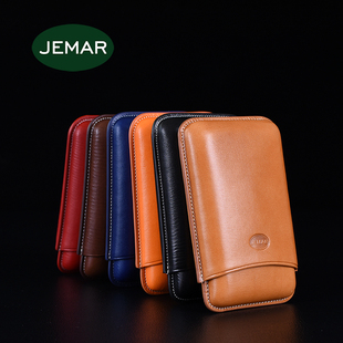 罗布图尺寸464 雪茄便携盒 意大利Jemar牛皮雪茄套 真皮雪茄盒