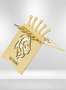 Lubinski鲁宾斯基便携雪茄架 纯铜镂空雕刻雪茄托 外出携带送皮套