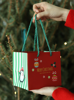 圣诞节礼物袋子苹果袋提袋手提平安夜倡议送礼品糖果圣诞包装纸袋