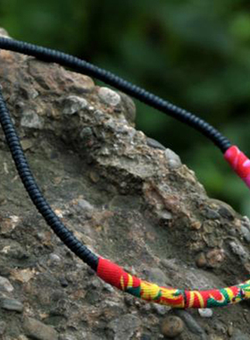 云南民族风布艺项圈手工花布锁骨链颈链女简约脖子饰品短颈带项链