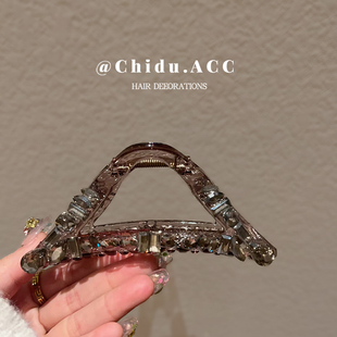 美到犯规！抓夹闪亮水钻发卡气质马尾夹韩国高级感发夹发抓抓夹女