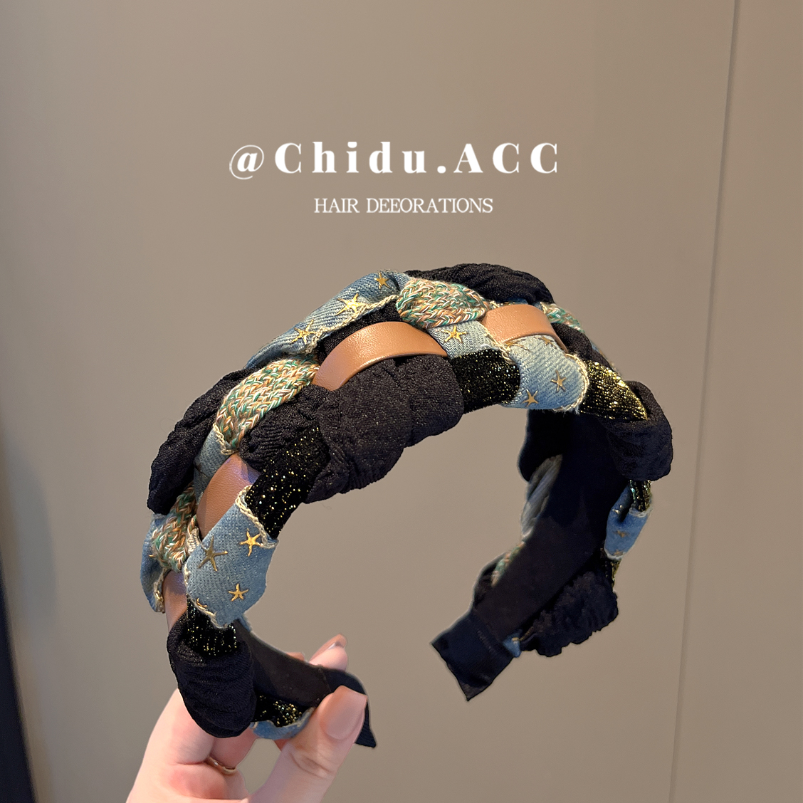 侈度饰品彩色编织发箍