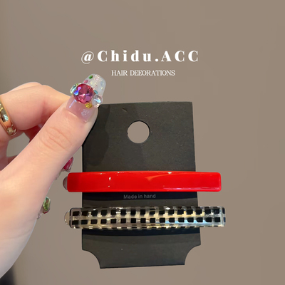 细长发夹日韩顶夹鸭嘴夹气质边夹简约百搭发卡夹马尾碎发醋酸头饰