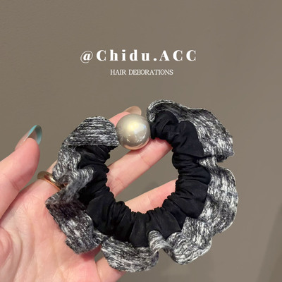 韩系新款时尚高级感珍珠发圈女百搭简约头绳气质发绳高弹力不勒发
