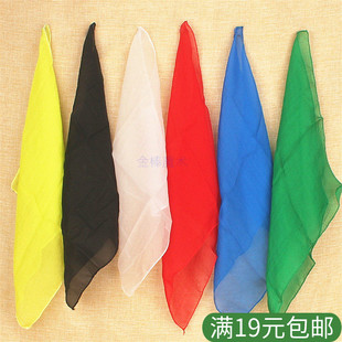 仿真丝 绸巾 纱巾 薄丝巾 45cm 舞台魔术道具配件 变伞扇棒