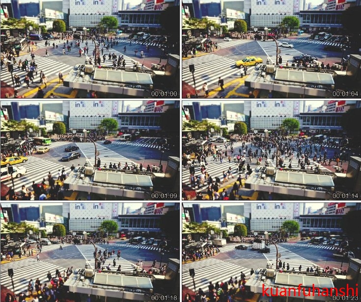 高清实拍视频素材日本东京繁华商业区人潮济济