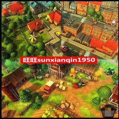 Unity3D场景模型包 Unity游戏卡通农场 卡通小镇场景