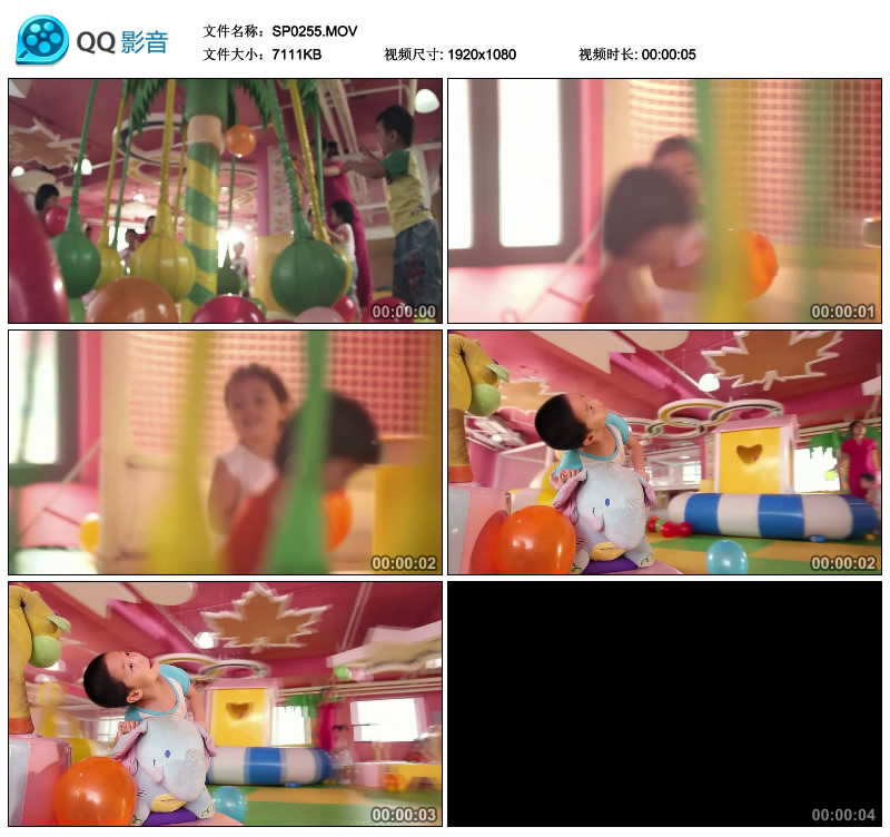 游乐场儿童乐园里小朋友玩耍彩色气球影视素材实拍高清视频