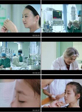 医院医生打针输液眼科看眼高清实拍视频素材