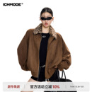 新款 ICH 复古麂皮绒豹纹翻领外套女春季 美式 巴恩风夹克上衣 MODE